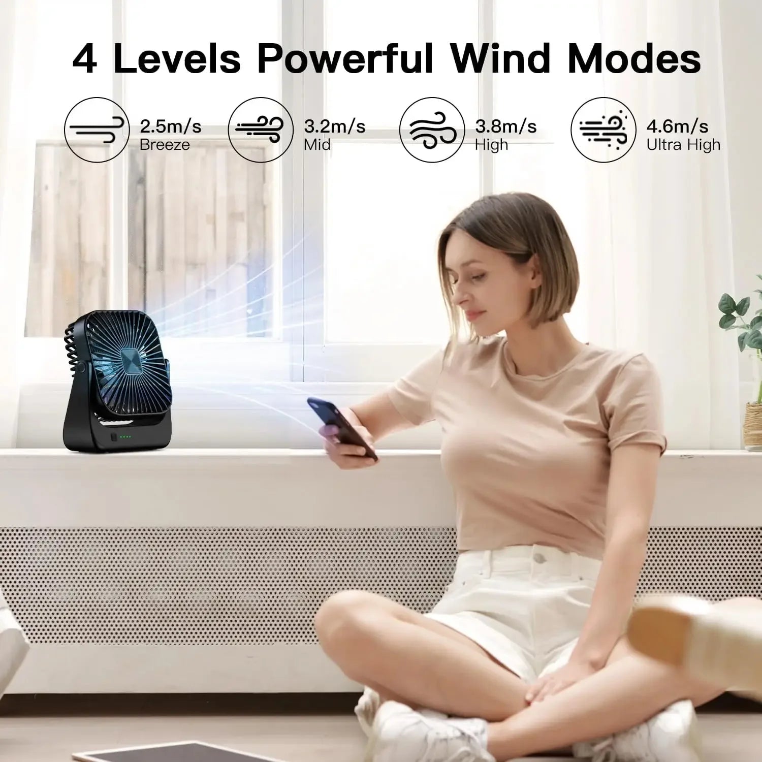 Rechargeable Portable Desk Fan