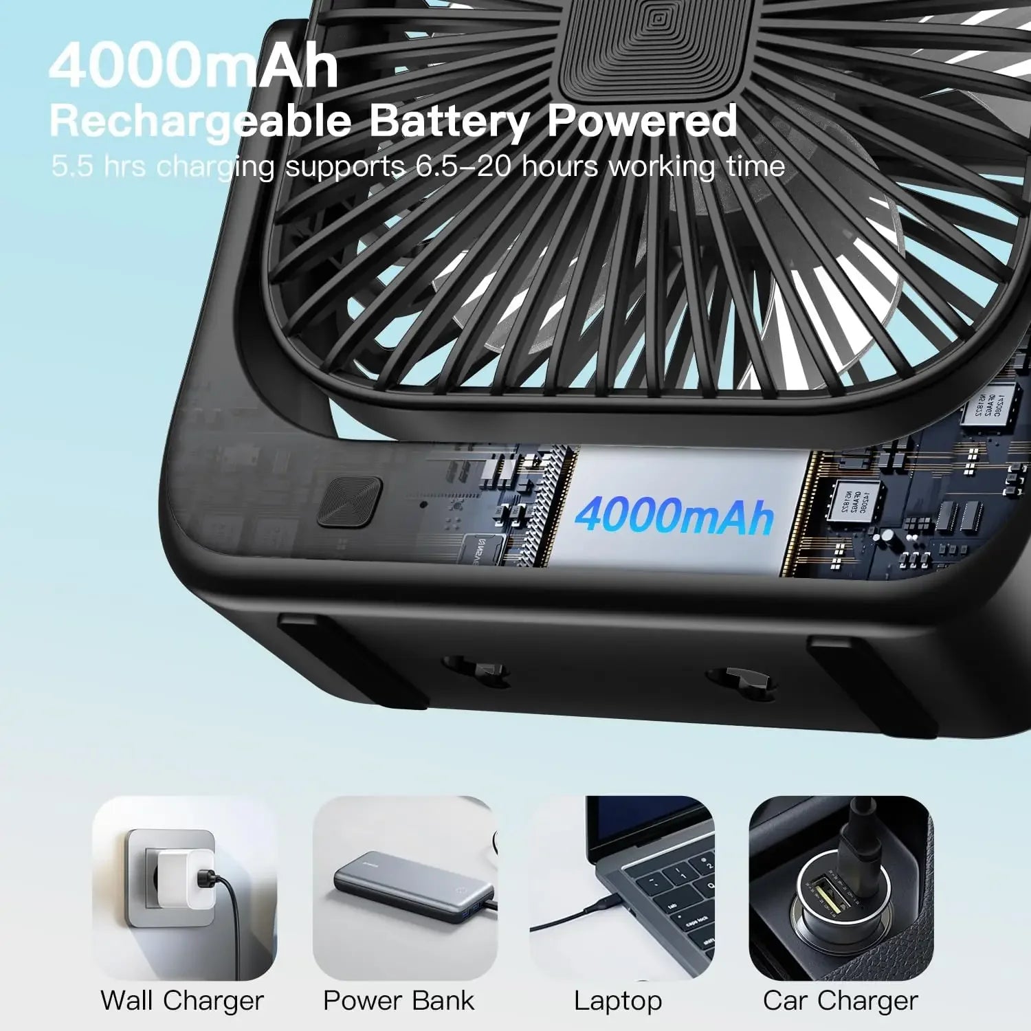 Rechargeable Portable Desk Fan